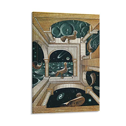 Maurits Cornelis Escher Abstrakte moderne Kunstwerke, Poster, 3 Poster, coole Kunstwerke, Malerei, Wandkunst, Leinwanddrucke, hängendes Bild, Heimdekoration, Poster, Geschenkidee, 40 x 60 cm