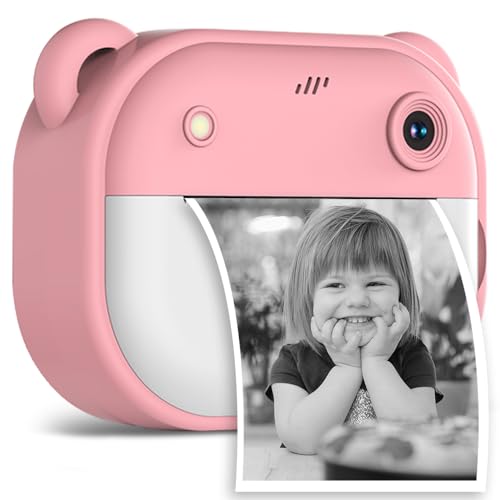 IXROAD Sofortbildkamera Kinderkamera Sofortdruck, Digitalkamera mit Doppelobjektiv und Fülllicht, Kinderspielzeug Geschenke für Mädchen und Junge ab 3 Jahre