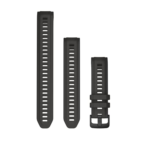Garmin Unisex – Erwachsene WECHSELARMBAND 20 MM Silikon Schiefergrau Teile aus Edelstahl Schwarz, 20mm