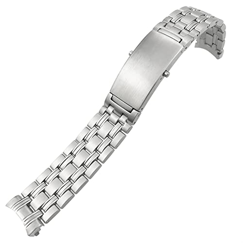 FXJHZH 316L Edelstahl-Armband mit gebogenem Ende, 20 mm, 22 mm, passend für Omega Seamaster Planet Ocean Diver, 300 Silber, massives Uhrenarmband