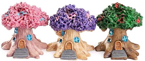 3 Stück Miniatur Baumhaus Ornament Fairy Garden Kit Mikrolandschaft Fairy Garden Planter DIY Dekoration