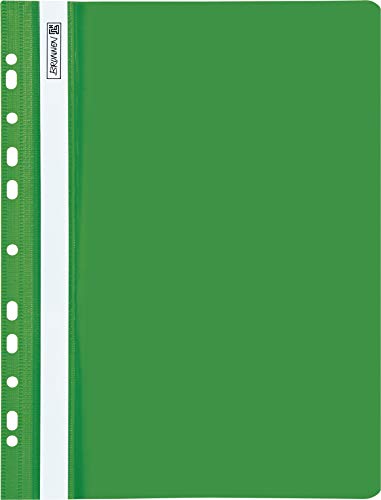 Baier & Schneider Brunnen 102015250, Schnellhefter für A4, kräftige Kunststofffolie (PVC), 25 Stück grün