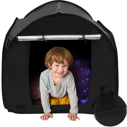 Sensorisches Zelt für Kinder Pop -Up Tent Calle Ecke für Kinder, um sensorische Ecke Blackout Sensorisches Spielzelt 35,4 × 35,4 × 35,4 Zoll Blackout -Zelt(schwarz)