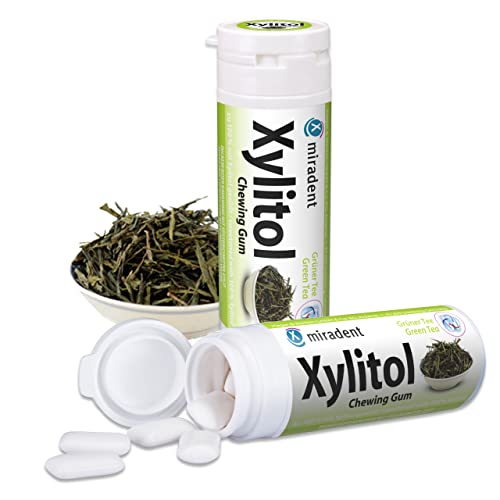 Miradent Xylitol Kaugummi Grüner Tee 30 Stück, 4er Pack (4 x 30 g)