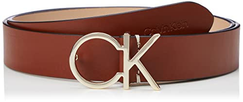 Calvin Klein Damen Re-Lock Ck Logo Belt 30mm Grtel, Cognac, 105 cm