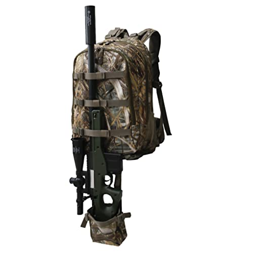 MYDAYS Taktiacl Jagd-Rucksack, Militär-Rucksack, Gewehrhalter, Tagesrucksack mit Gewehr-Tragesystem für Outdoor, Jagd, Camping, camouflage, Groß