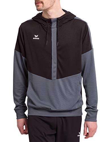 Erima Herren Squad Kapuzensweat, schwarz/Slate Grey, XL