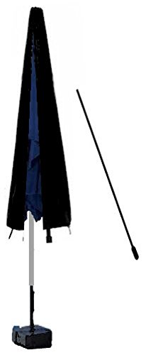 HBCOLLECTION® Atmungsaktive Schutzhülle Schutzhaube Abdeckung mit stab für Sonnenschirm Schirm 250cm (schwarz)