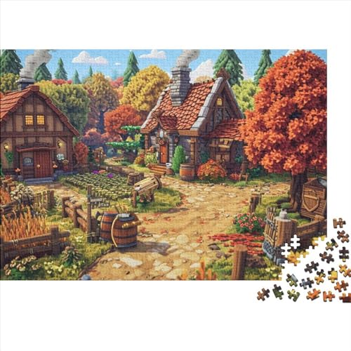 Stardew Valley1000 Stück Puzzles Für Erwachsene, Cartoon Homestead 1000 Puzzleteilige, Bwechslungsreiche Puzzle Erwachsene, Puzzle Erwachsene, Familiendekorationen 1000pcs (75x50cm)