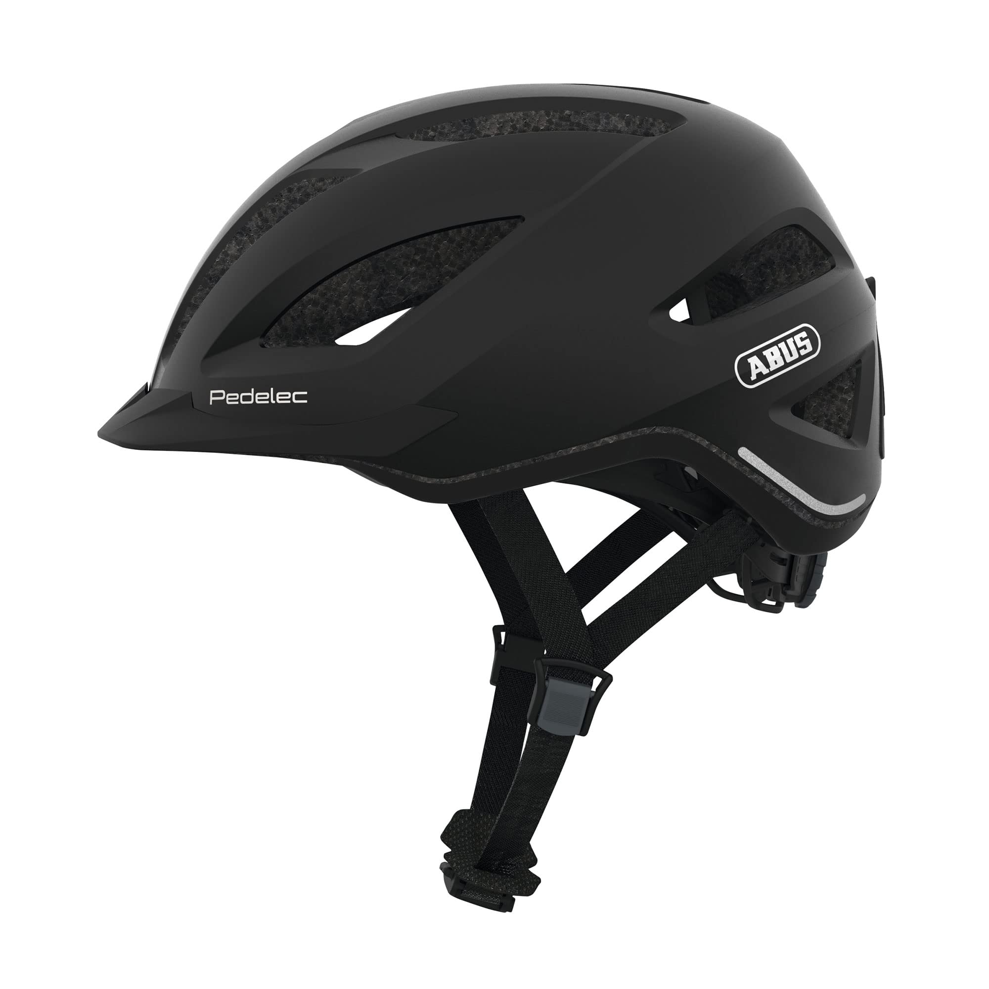 ABUS City-Helm Pedelec 1.1 - Fahrradhelm mit Rücklicht für den Stadtverkehr - für Damen und Herren - Schwarz, Größe L