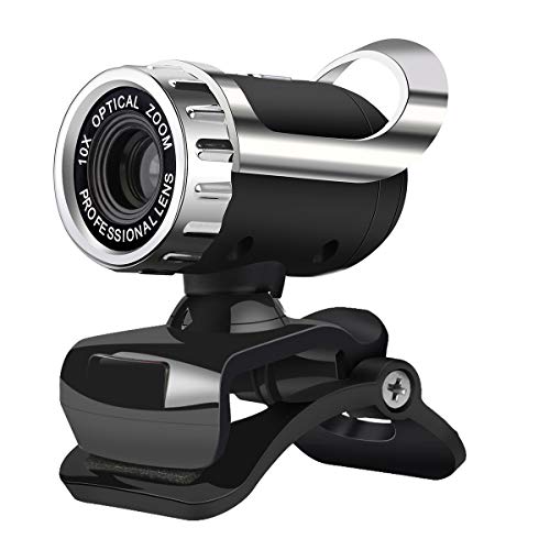 FAMKIT Webcam mit Mikrofon, 1080P HD Webcam mit 360 Grad Weitwinkel, fester Fokus, Streaming, USB-Computer-Kamera für Laptop, Desktop, Videoanrufe, Konferenzen, Gaming unterstützt