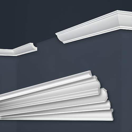 Marbet Deckenleisten aus Styropor XPS - Hochwertige Stuckleisten leicht & robust im modernen Design - (20 Meter Sparpaket E-28-31x31mm) Wandleiste