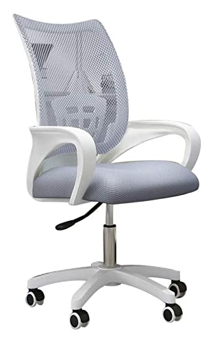 Drehstuhl mit Netzrückenlehne, ergonomischer Chefsessel mit niedriger Rückenlehne, drehbarer Computerstuhl, Spielstuhl, Arbeitsstuhl, Stuhl (Farbe: Grau), bequemer Jahrestag Vision