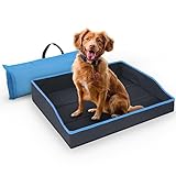 Bestlivings Faltbares Haustierbett für Kleine Hunde und Katzen - Blau - (60cm x 43cm) Reisebett - tragbares Hundebett mit stabilem Rahmen