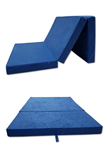 Odolplusz Klappmatratze Faltmatratze Klappbett - Made IN EU - als Matratze Gästebett Gästematratze einsetzbar (Blau, 80 x 200 cm)