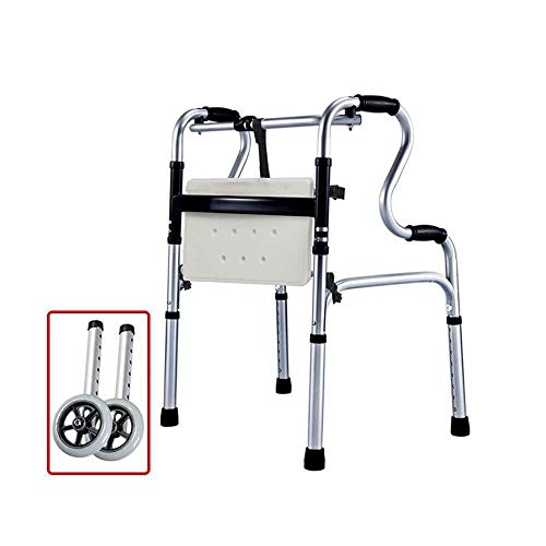 Gehrahmen Rollatoren Gehhilfe leicht und tragbar Walker, mit Sitzbrett und Vorderrad leichtgewichtrollator faltbar