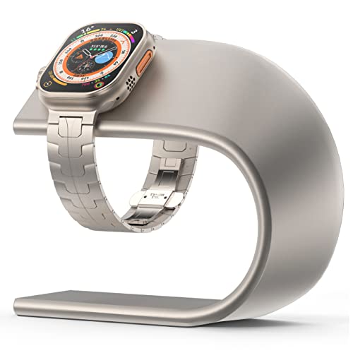Arktis Ladestation kompatibel mit Apple Watch Ultra Aluminium Ständer [Titanfarben] [rutschfest] Halterung Tischständer