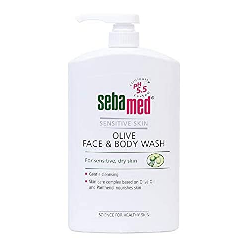 Sebamed Olive Face and Body Wash Pump-Topf, 1 l