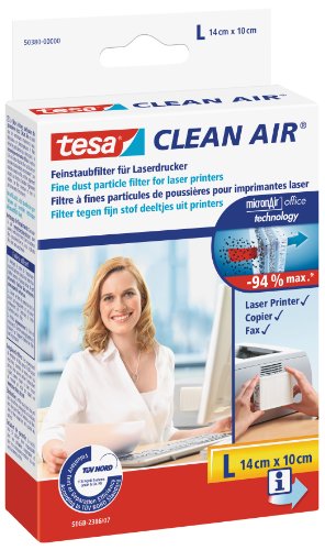 tesa Clean Air - effektiver Feinstaubfilter für Laserdrucker (Größe L)