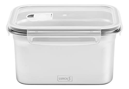 Lurch 240895 Lunchbox Safety/Aufbewahrungsbox aus hochwertigem Edelstahl mit BPA-freiem Kunststoffdeckel 2000ml