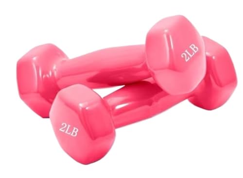 Dumbbells Glänzende, In Kunststoff Getauchte Hanteln For Männer Und Frauen, Fitness-Trainingsgeräte, Heim-Arm-Hebe-Arm-Kraft-Hanteln Hantelset (Color : Pink, Size : 5kg)