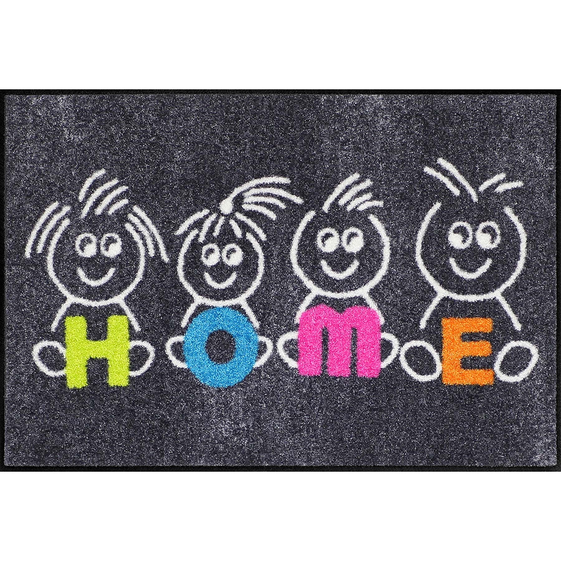 Salonloewe Fußmatte waschbar Welcome Home Kids Home 50x75 cm Tür-Matte Fussabtreter Kinder lustig Willkommen
