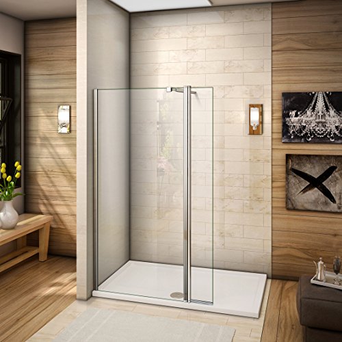 110x200cm Walkin Duschkabine Duschabtrennung 8mm Nano-glas Duschwand Dusche mit kleine Seitenwand 30cm