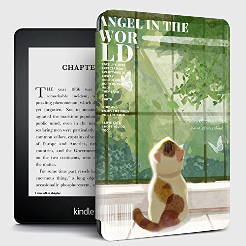 Schutzhülle für Kindle Paperwhite (11. Generation 2021) und Kindle Paperwhite Signature Edition, leichte Hülle mit automatischer Sleep/Wake-Funktion, niedliches Katzen-Motiv
