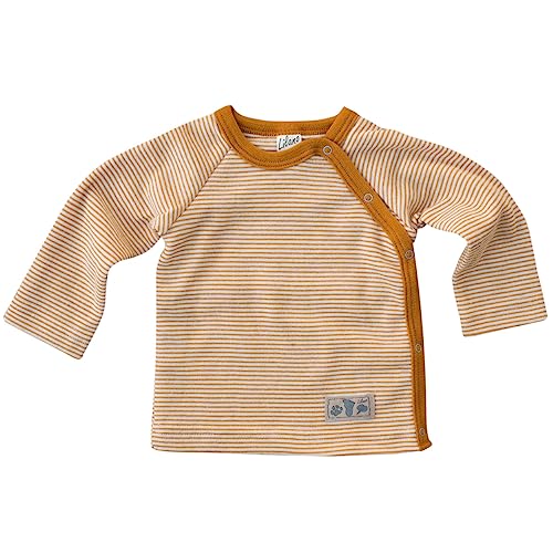 Lilano, Baby Shirt mit Knopfleiste, Merinowolle (kbT), Seide, 210 g/m² (Curry/Natur, 80)