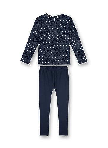 Sanetta Mädchen Schlafanzug lang blau Pyjamaset, Nordic Blue, 140