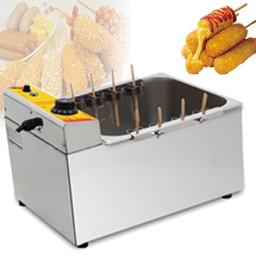 Käse-Hot-Dog-Stickmaschine, 12 l, automatische Mais-Dog-Fritteuse, Küchenwurstmaschine für Chips, Pommes Frites, Donuts und mehr