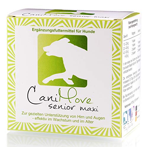 CaniMove senior maxi (100 Kapseln), Ergänzungsfuttermittel zur Unterstützung von Augen und Gehirn bei kognitiven Störungen sowie altersbedingten Augenproblemen.