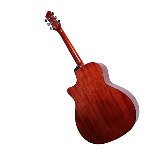 41-Zoll-Folk-Gitarre, Spiegeloberfläche für Akustikgitarre, geringer Schlagdruck, starke Durchdringung, satterer Klang mit Wischtuch für Erwachsene zum Spielen(Braun)