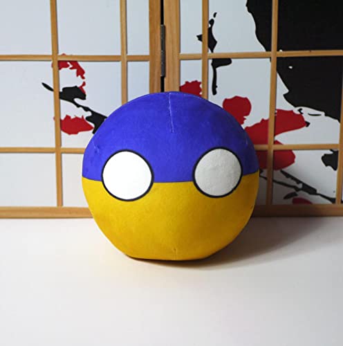 Anime Polandball Puppe Plüschtiere, Kurz Gefüllte Countryball Plüschpuppe, Länder Nationalball Spanien Österreich Mexiko Kissen, Weihnachtsgeburtstagsgeschenke, 20 cm Ukraine