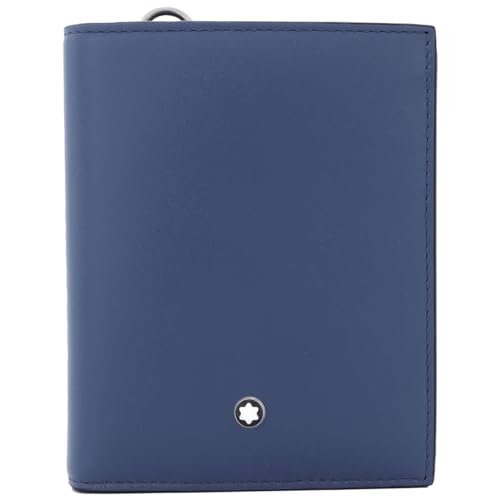 Montblanc Meisterstück Kompakte Brieftasche 6 cc aus Leder in der Farbe Blau, Maße: 11cm x 9cm x 1cm, 129678