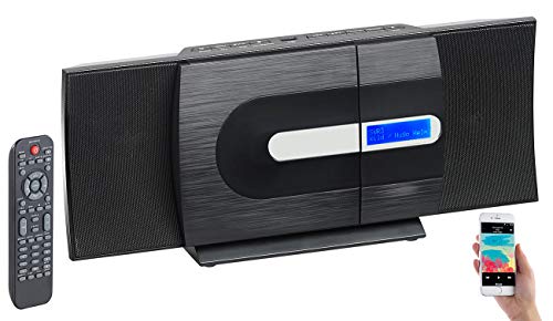 auvisio Kompaktanlage Vertikal: Vertikale Design-Stereoanlage, FM/DAB+, Bluetooth, CD, MP3, AUX, 40 W (Kompaktanlage DAB+ Vertikal Design)