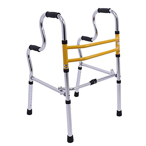 Hoher Personen-Gehwagen mit 2 Rädern und Sitz, faltbarer Roll-Gehwagen aus Aluminium, tragbare Tritthilfe für erwachsene behinderte ältere Menschen (Size : No wheels)