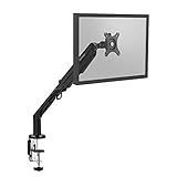 Vantage Premium Monitor Einzelarm Halterung (VESA 75 & 100, max. 3-12 kg, für 17-36 Zoll Bildschirme, mit Gasdruckfeder, drehbar, neigbar, schwenkbar) schwarz