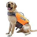 Hundeschwimmweste Haustier Schwimmweste mit reflektierender Haustier-Sicherheitsweste zum Schwimmen und Bootfahren (XL, Orange)