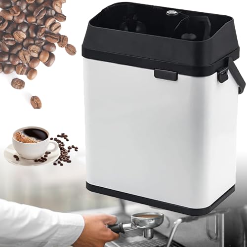 GBHJJ Elektrischer Kaffee-Siebträgerreiniger, 150 W, 300 U/min, Espresso-Klopfbox für 58-mm-Siebträger, zur Kaffeesatzentsorgung, mit 2 Schabern und 1 Bürstenkopf für Zuhause, Café, Restaurant,White