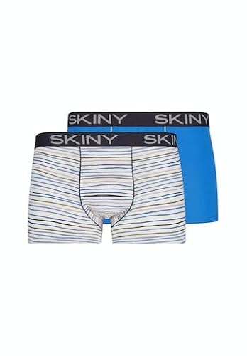 SKINY Herren Cotton Multipack 086487 Boxershorts, egret Stripes Selection, S (2er Pack)