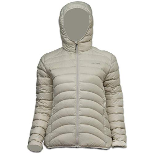 LOWLAND OUTDOOR Damen Optimum Down Hooded Jacket, Bone, XL