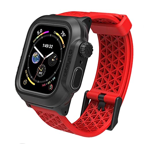 Catalyst Kompatibel mit Apple Watch Serie 6, Serie SE, 5/4/3/2/1, Band für Apple Watch 42/44mm, hypoallergen, Buckle, Sportarmband Ersatzband ohne Verbindungsstücke- Rot