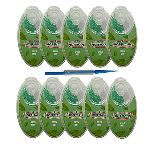 Hoffmann - Premium Aroma Kapseln Green Mint | DIY Click Filter Kugeln| 10er-Pack | 1000 Kugeln