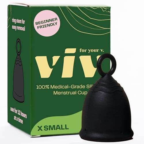 VIV Menstruationstasse – Größe XS – sichere, bequeme und wiederverwendbare Alternative zu Binden und Tampons – weiches und flexibles medizinisches Silikon Periodenbecher