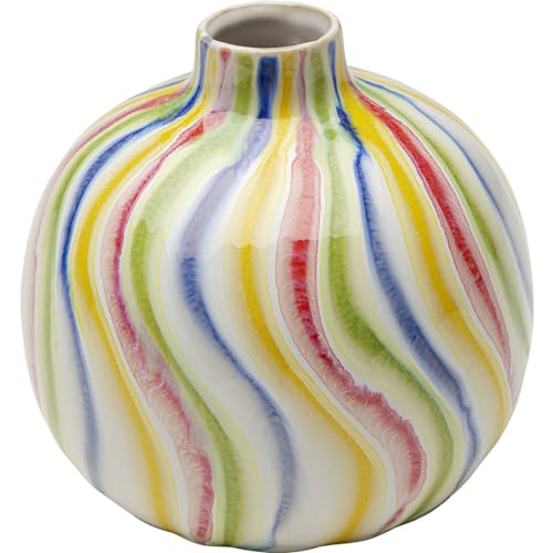 Kare Design Vase Rivers Colore, Bunt, Blumenvase aus Keramik,14cm