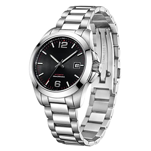 DSJMUY Mode Business Herren Mechanische Uhren Datum Wasserdicht Chronograph Armbanduhren mit Leucht- und Edelstahlband