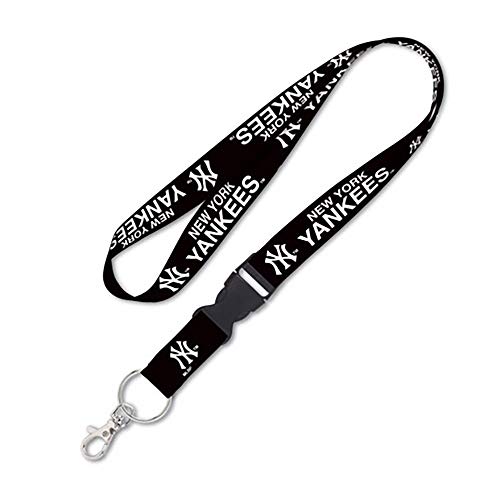 WinCraft New York Yankees Lanyard with Detachable Buckle, 1" - Black
