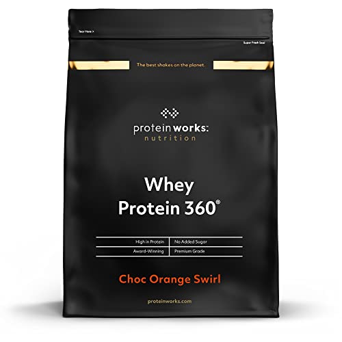 THE PROTEIN WORKS Whey Protein 360 Pulver | Proteinreicher Shake | Ohne Zuckerzusatz und fettarm | Proteinmischung | Choc-Orange-Strudel | 2.4kg