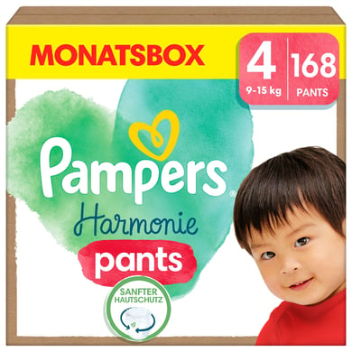 Pampers Harmonie Pants Größe 4, 9kg-15kg, Monatsbox (96 Höschenwindeln), sanfter Hautschutz und pflanzenbasierte Inhaltsstoffe